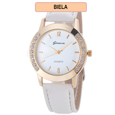 Dámske hodinky Geneva Diamond - biela farba
