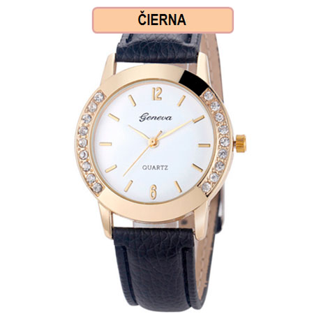 Dámske hodinky Geneva Diamond - čierna farba