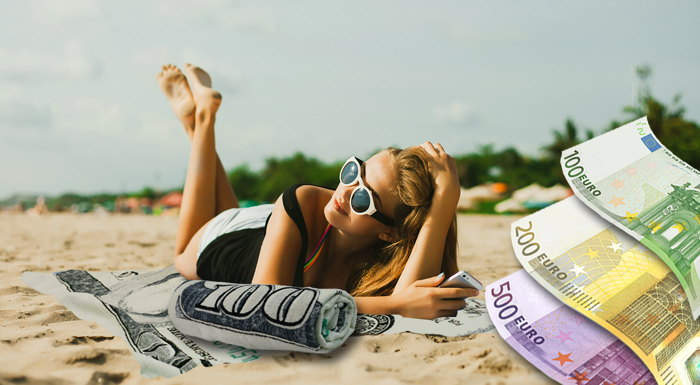 Osušky na pláž - eurobankovka alebo dolár