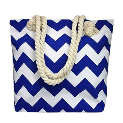 Plážová taška vzor: modré pásiky