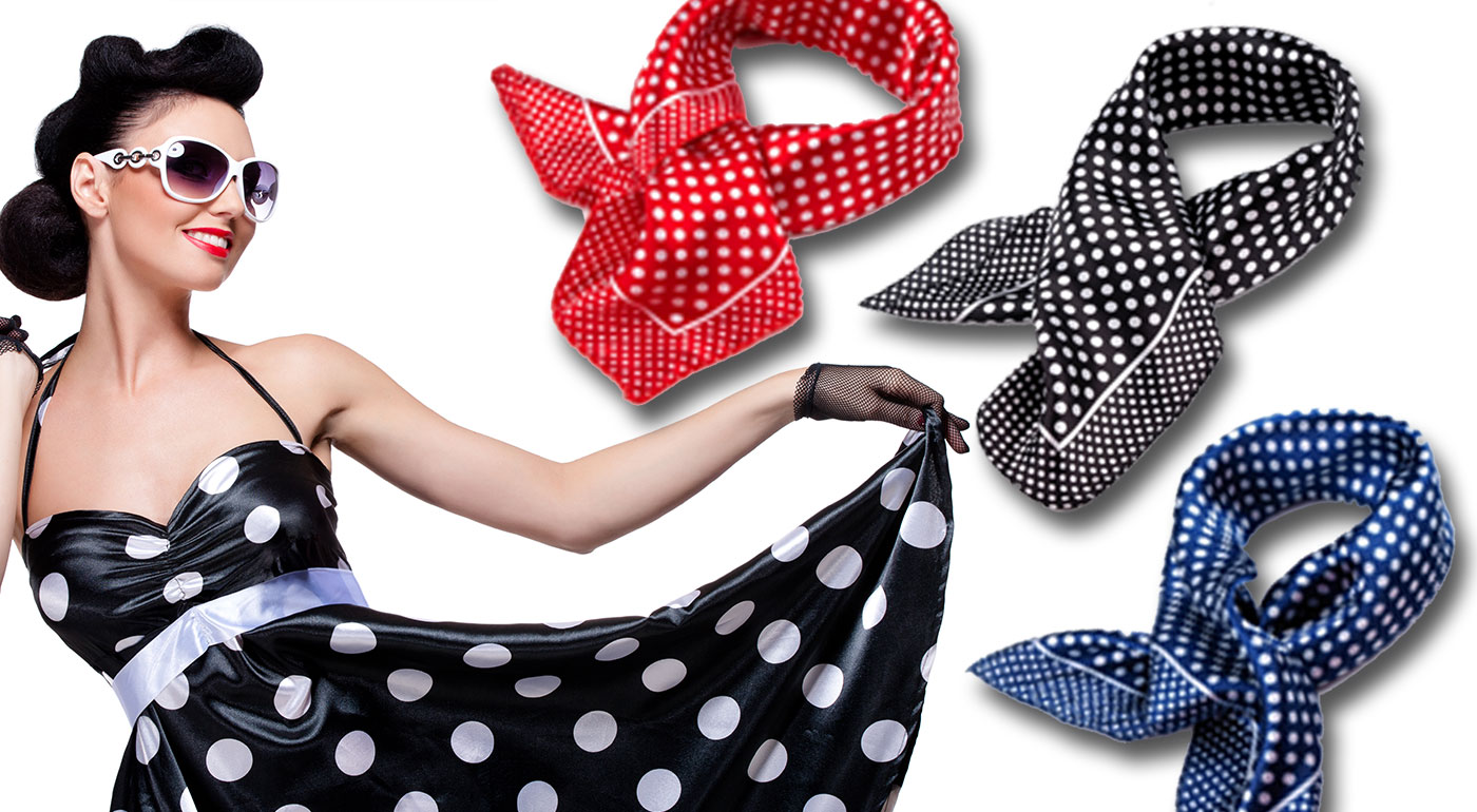 Dámske bodkované šatky - 6 farieb