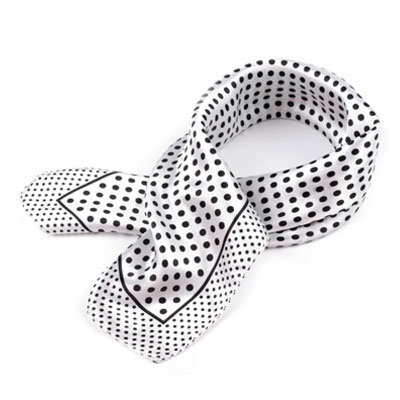 Bodkovaná šatka - biela