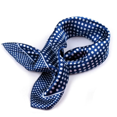 Bodkovaná šatka - modrá