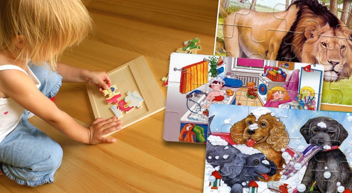 Hravé drevené puzzle - na výber 7 motívov