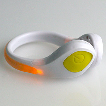 LED bezpečnostné svetlo na topánky: biely klip + žlté svetlo