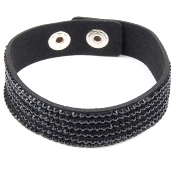 Dámsky náramok s kamienkami - čierny