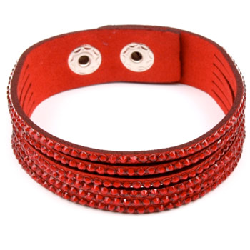 Dámsky náramok s kamienkami - červený