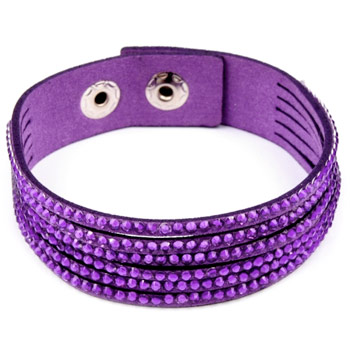 Dámsky náramok s kamienkami - fialový