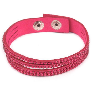 Dámsky náramok s kamienkami - malinový