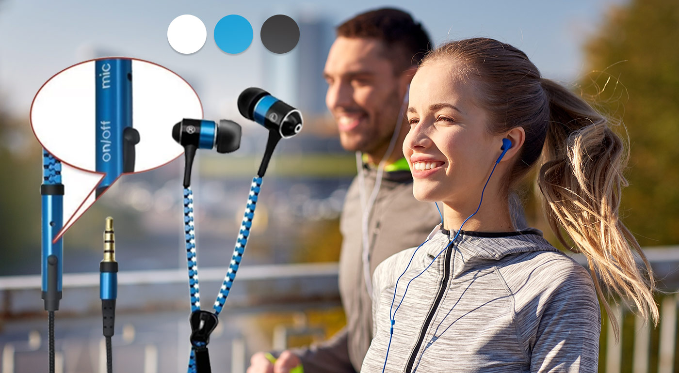 Praktické slúchadlá na zips - tri farby