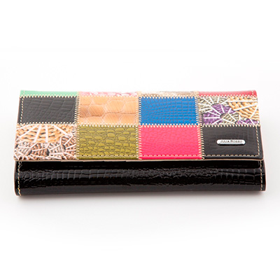 Dámska luxusná peňaženka JULIA ROSSO vzorovaná - čierna