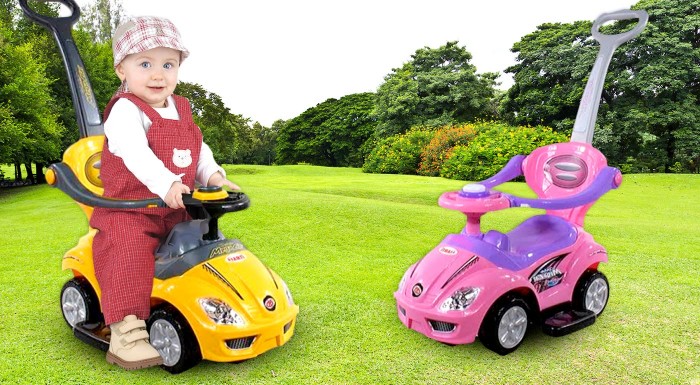 Detské odrážadlá v dizajne autíčka v 2 farbách