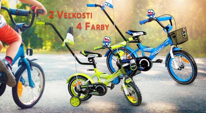 Kompletne vybavený detský bicykel