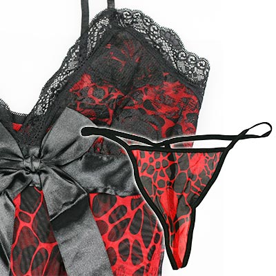 Dámske sexi spodné prádlo - čiernočervené