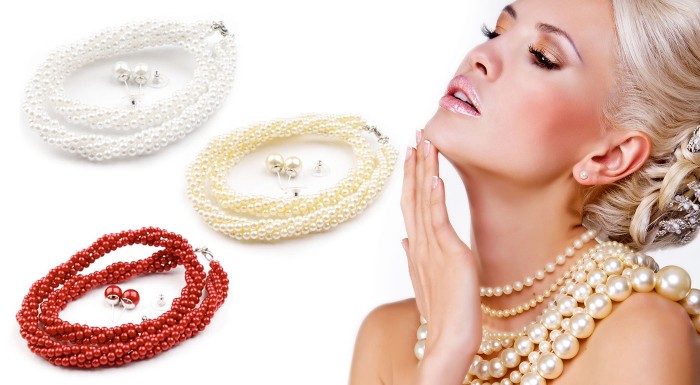 Perlové náhrdelníky a náušnice