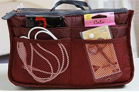 Organizér do kabelky bordový