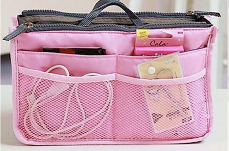 Organizér do kabelky svetloružový