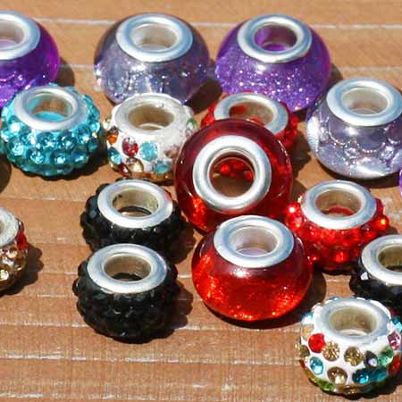 Korálky na kovový náramok 3 ks - na výber vzory A - I