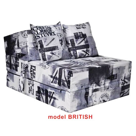 Rozkladacie kreslo s potlačou - model British