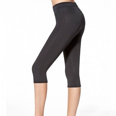 Trojštvrťové legíny čierne bavlnené M 68 cm veľkosť, 56 cm dĺžka a 84 cm pás (natiahnutý na maximum)