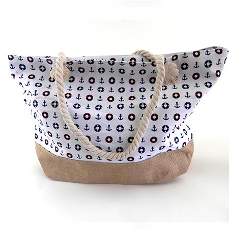 Dámska taška s malými kotvičkmi - biela