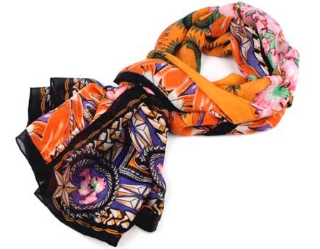 Šatka s potlačou - farba tmavolososová