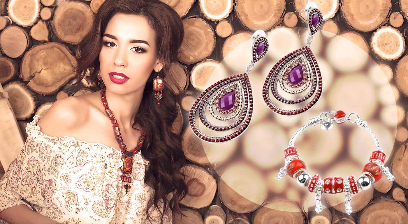 Náušnice a náramky v etno šýle