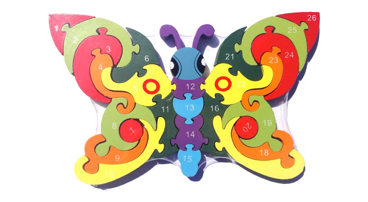 Drevené puzzle - motýľ