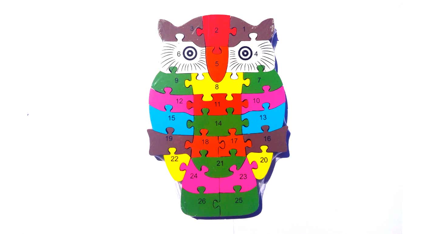 Drevené puzzle - sova