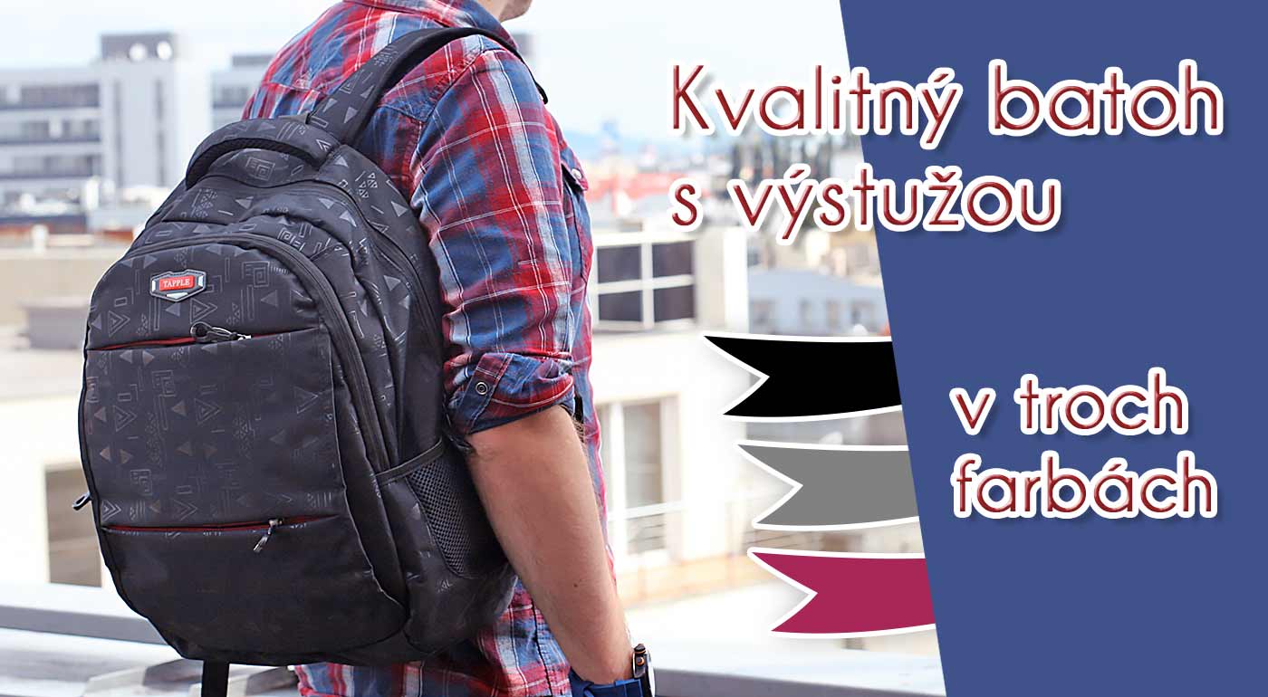 Batohy v kvalitnom prevedení s výstužou - 3 farby