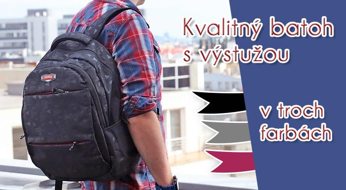 Batohy v kvalitnom prevedení s výstužou - 3 farby