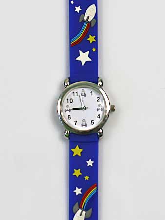 Detské ručičkové hodinky s motívom rakety