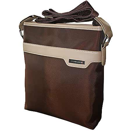 Pánska taška z mikrovlákna Polo Fanke - farba hnedá s béžovými doplnkami