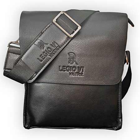 Pánska kožená taška Legio VI Victrix - farba čierna