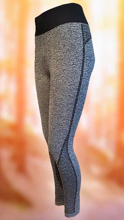 Športové legíny šedo-čierne