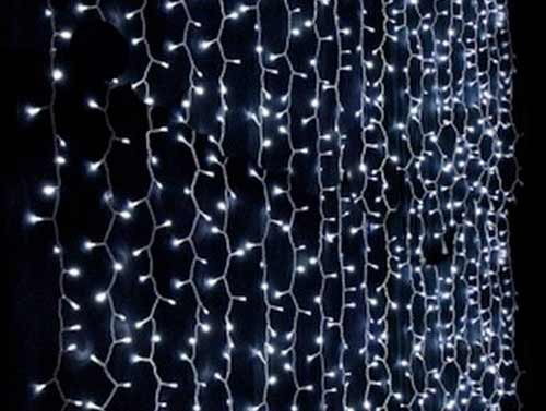 Svetelná záclona studená biela