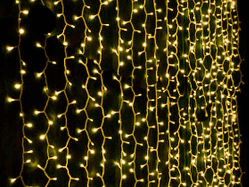 Svetelná záclona teplá biela