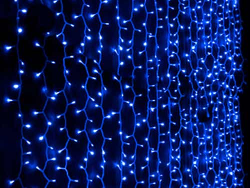 Svetelná záclona modrá