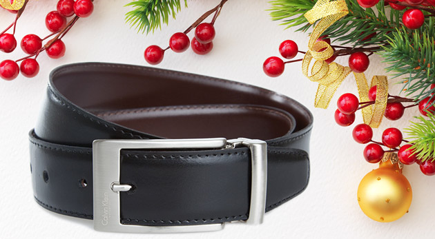 Elegantný obojstranný kožený pánsky opasok zn. Calvin Klein.
