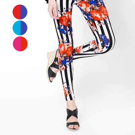 Dámske legíny s kvetinovým vzorom