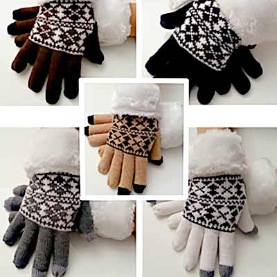 Dámske rukavice na mobil (s kožušinkou)  - jedna veľkosť