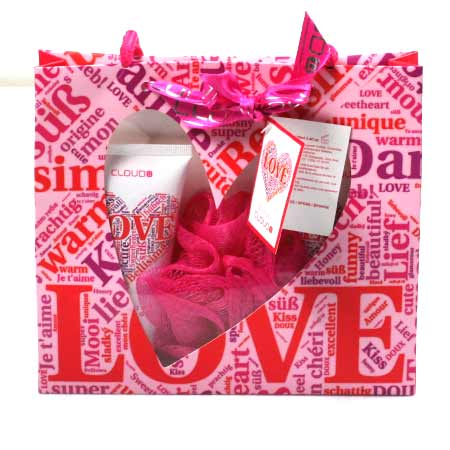 Darčeková sada (telové mlieko, hubka na umývanie tela, sprchovací gél) - variant 1