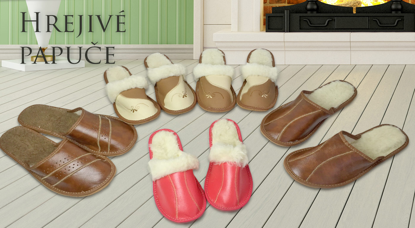 Dámske alebo pánske papuče s ovčou vlnou