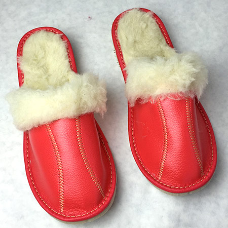 Dámske papuče s ovčou vlnou - vzor 1 - veľkosť 36