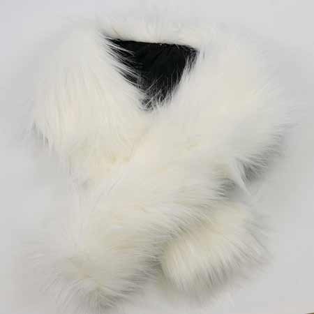Golier z umelej kožušiny na zapínanie - biela