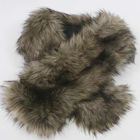 Golier z umelej kožušiny na zapínanie - sivo-hnedá