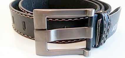 Pánsky kožený opasok s oceľovou prackou - model 5