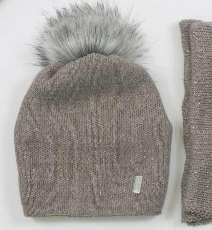 Sada čiapka a šál - hnedá