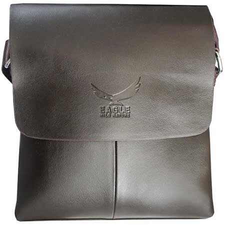 Pánska kožená taška Wild Nature Eagle od Kangaroo Kingdom - farba tmavohnedá