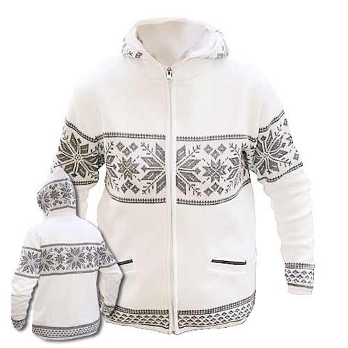 Biely sveter s kapucňou - veľkosť XS